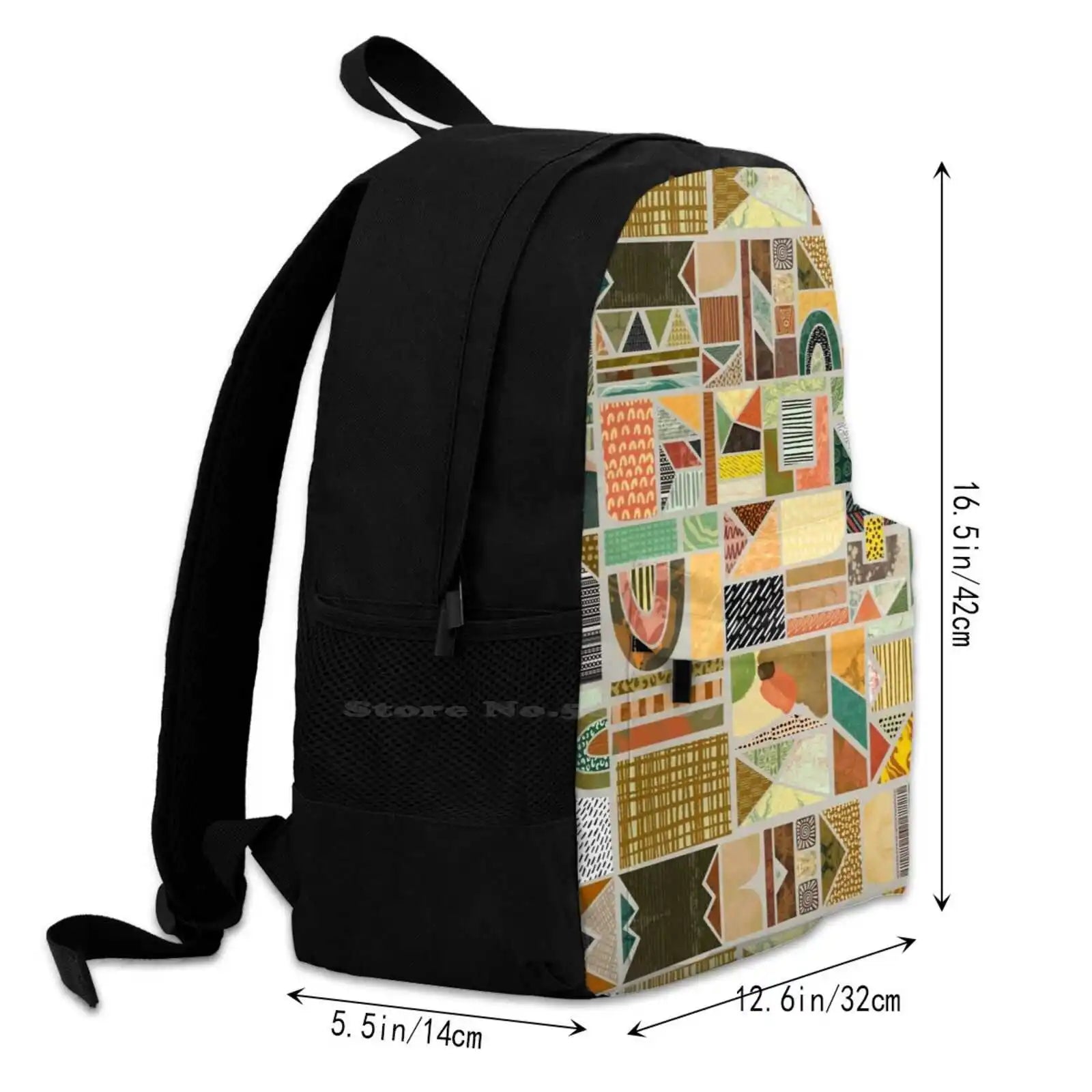 Afrika Art School Bag Backpack Laptop 15 Inch Abstract Marble Concrete