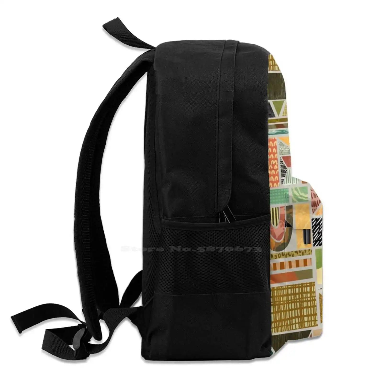 Afrika Art School Bag Backpack Laptop 15 Inch Abstract Marble Concrete