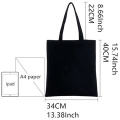 Aggretsuko Karaoke Rage Canvas Shopping Bags Women Shoulder Cloth Bags