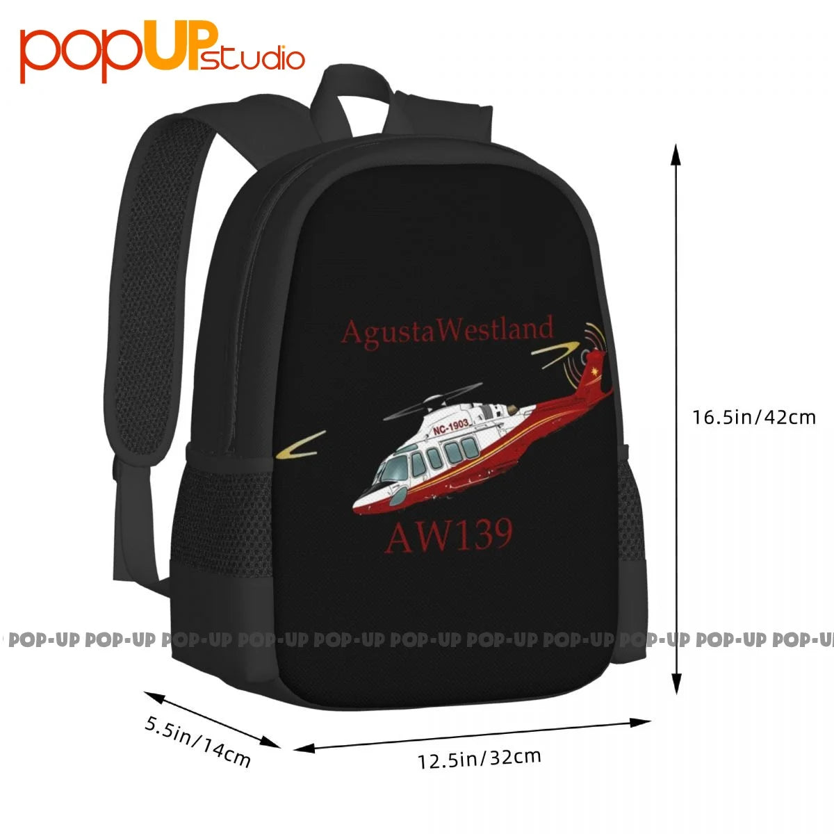 Agustawestland Aw139 Helicopter 01 Backpack Large Capacity