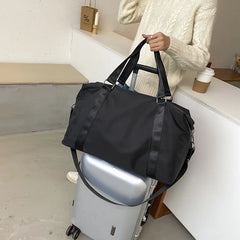 Ainvoev Nylon Waterproof Shoulder Bag Women Weekend Gym Bag