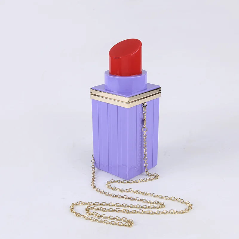 Alirattan Acrylic Bag Lipstick Shape Clutch Shoulder Evening Bag