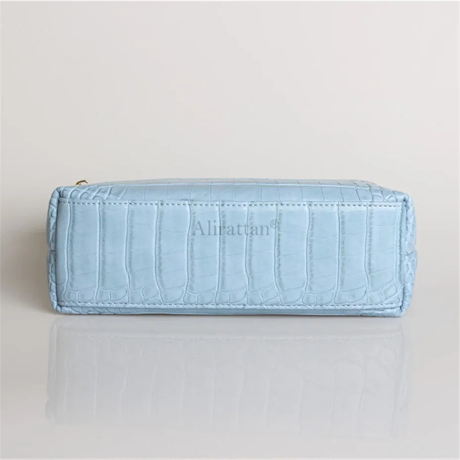 Alirattan PU Leather Ostrich Pattern Clutch Evening Bag