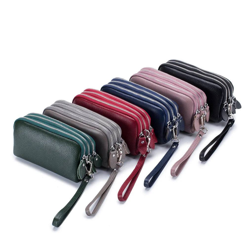 First Layer Cowhide Women's Clutch Bag Leather Wallet