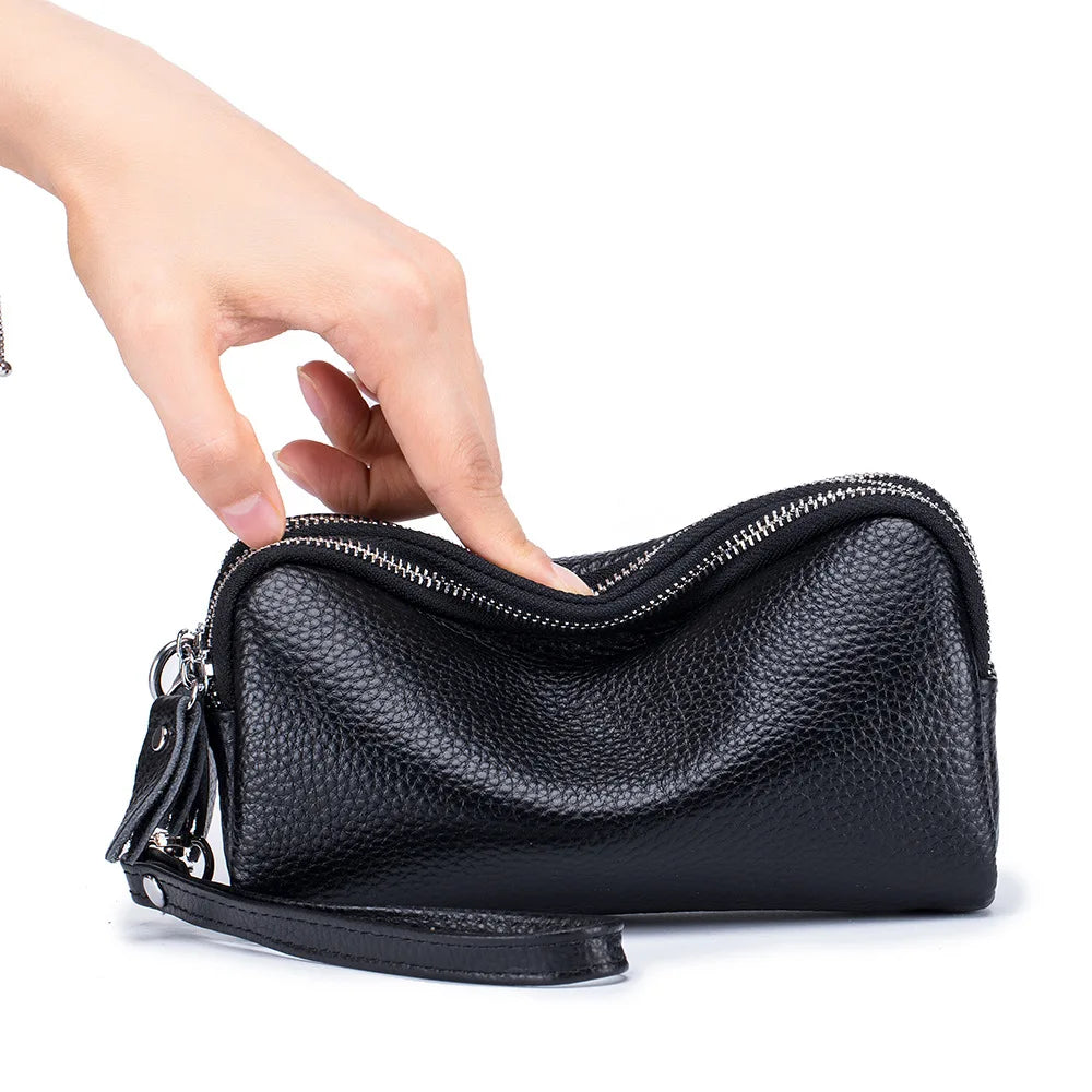 First Layer Cowhide Women's Clutch Bag Leather Wallet