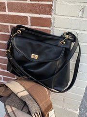 Women's Large Capacity Soft PU Leather Shoulder Bag