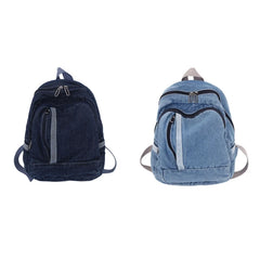 Denim Daypack Double Shoulder School Bag Jean Backpack for Girls