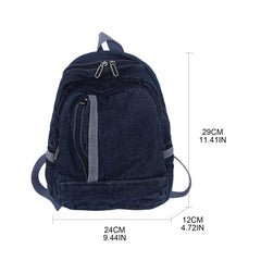 Denim Daypack Double Shoulder School Bag Jean Backpack for Girls