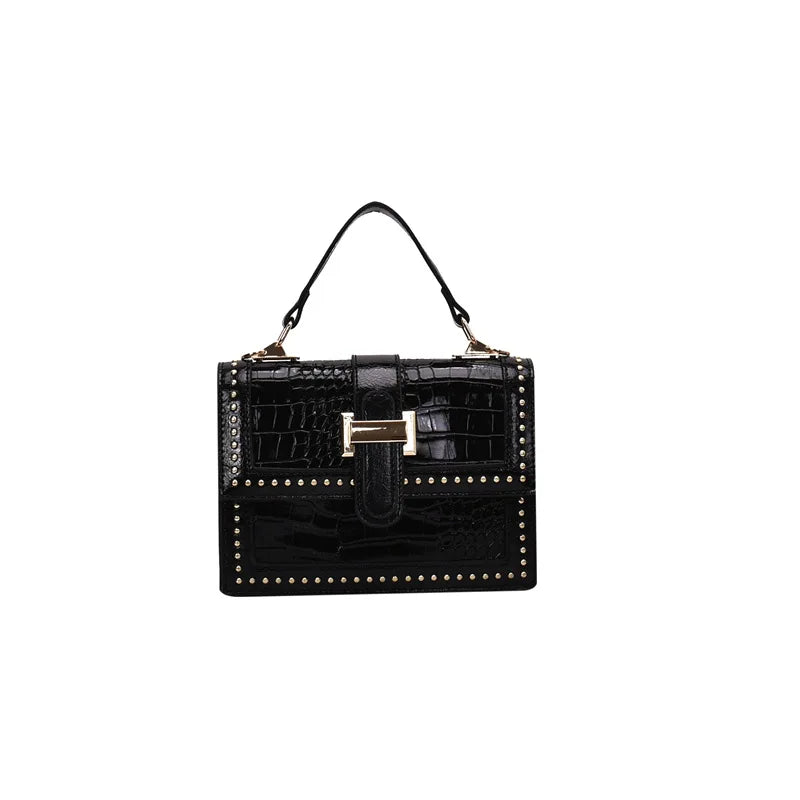 Retro Rivet Messenger Bag Wave Version Women Shoulder Small Square Bag