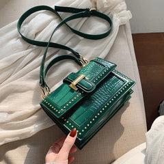 Retro Rivet Messenger Bag Wave Version Women Shoulder Small Square Bag