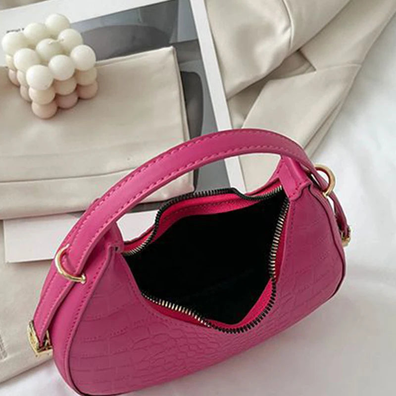 Alligator Half-moon Women's PU Leather Underarm Bag