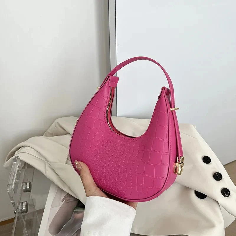 Alligator Half-moon Women's PU Leather Underarm Bag