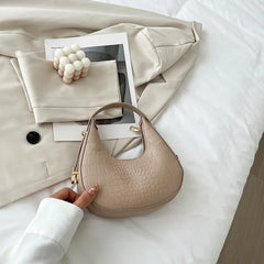 Alligator Half-moon Women's PU Leather Underarm Bag