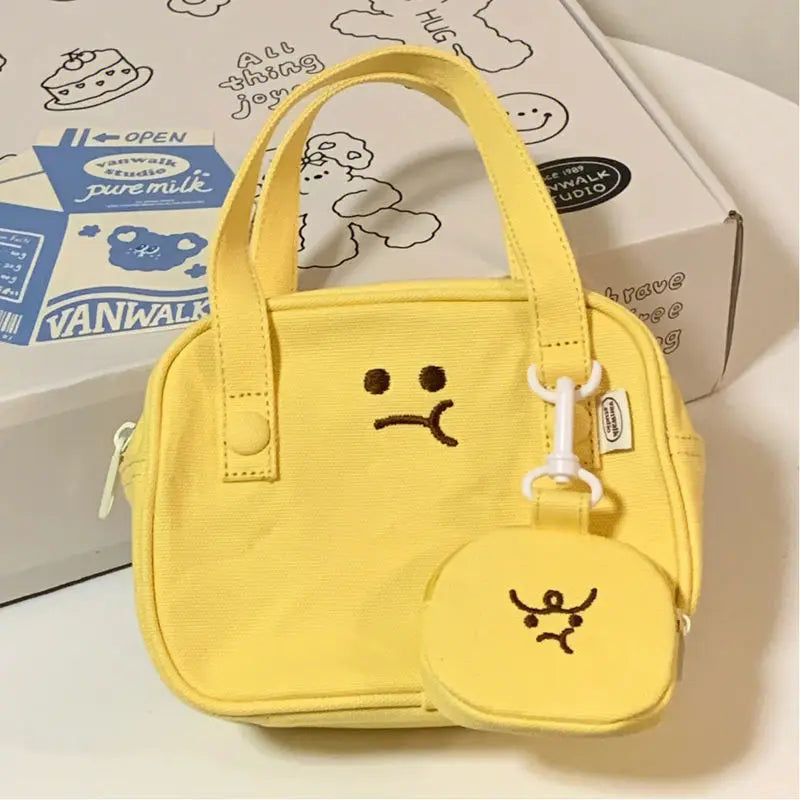 Angry Toast Japanese Women Canvas Bag Wallet Small Bag