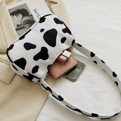 Animal Print Canvas Shoulder Underarm Bag