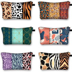 Leopard Print Makeup Bag Water Resistant Cosmetic Organizer for Women