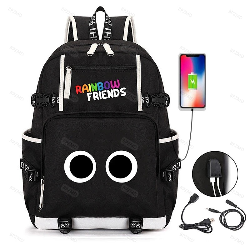Anime Cosplay Rainbow Backpack Student School Shoulder Bags Teentage Travel Ruck