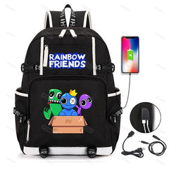 Anime Cosplay Rainbow Backpack Student School Shoulder Bags Teentage Travel Ruck