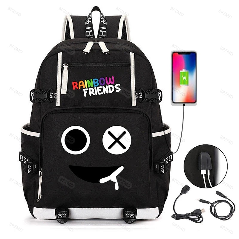 Anime Cosplay Rainbow Backpack Student School Shoulder Bags Teentage Travel Ruck