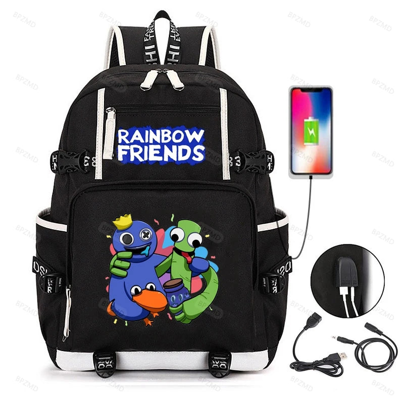 Anime Cosplay Rainbow Backpack Student School Shoulder Bags Teentage Travel Ruck