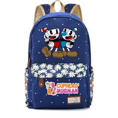 Anime Cuphead Canvas Backpack High Teenger Packsack Casual knapsack