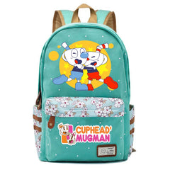 Anime Cuphead Zipper Print Backpack Student Casual Schoolbag