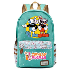 Anime Cuphead Zipper Print Backpack Student Casual Schoolbag