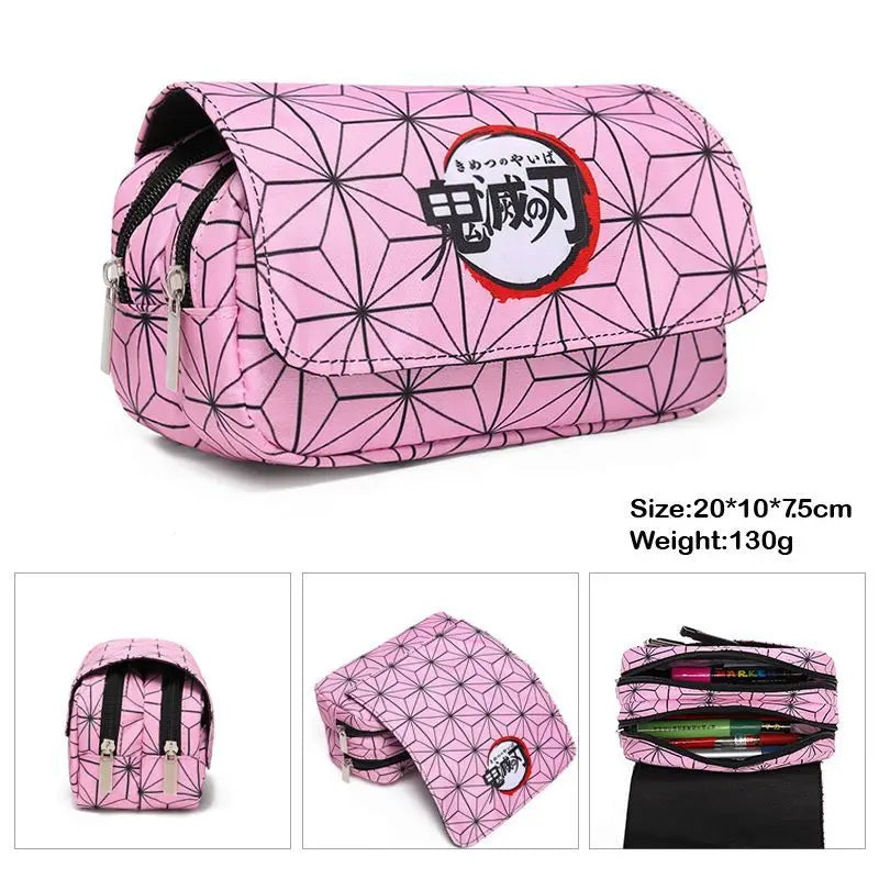 Demon Slayer Tanjirou Zipper Stationery Bag Wallet School Gift