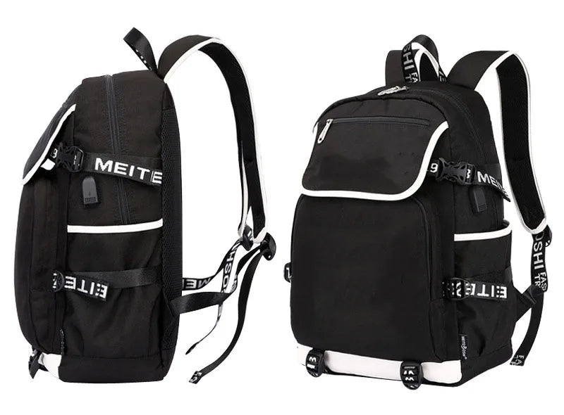 Demon Slayer Kamado Nezuko USB Backpack Bag School Bags Cosplay Men Student