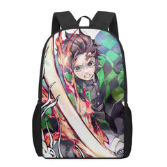 Demon Slayer Tanjirou Print School Backpack for Kids