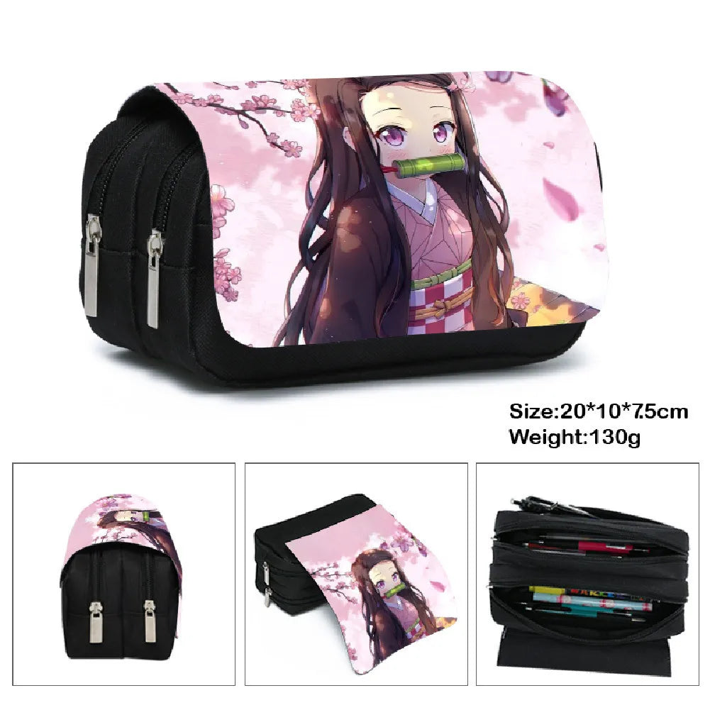 Demon Slayer Tanjirou Double Zipper Pencil Bag