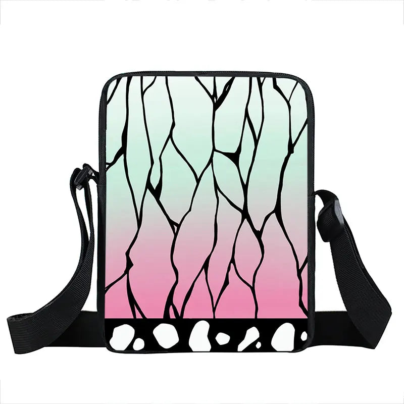 Demon Slayer Nezuko Tanjirou Crossbody Bag - Canvas Shoulder Bag for Teens
