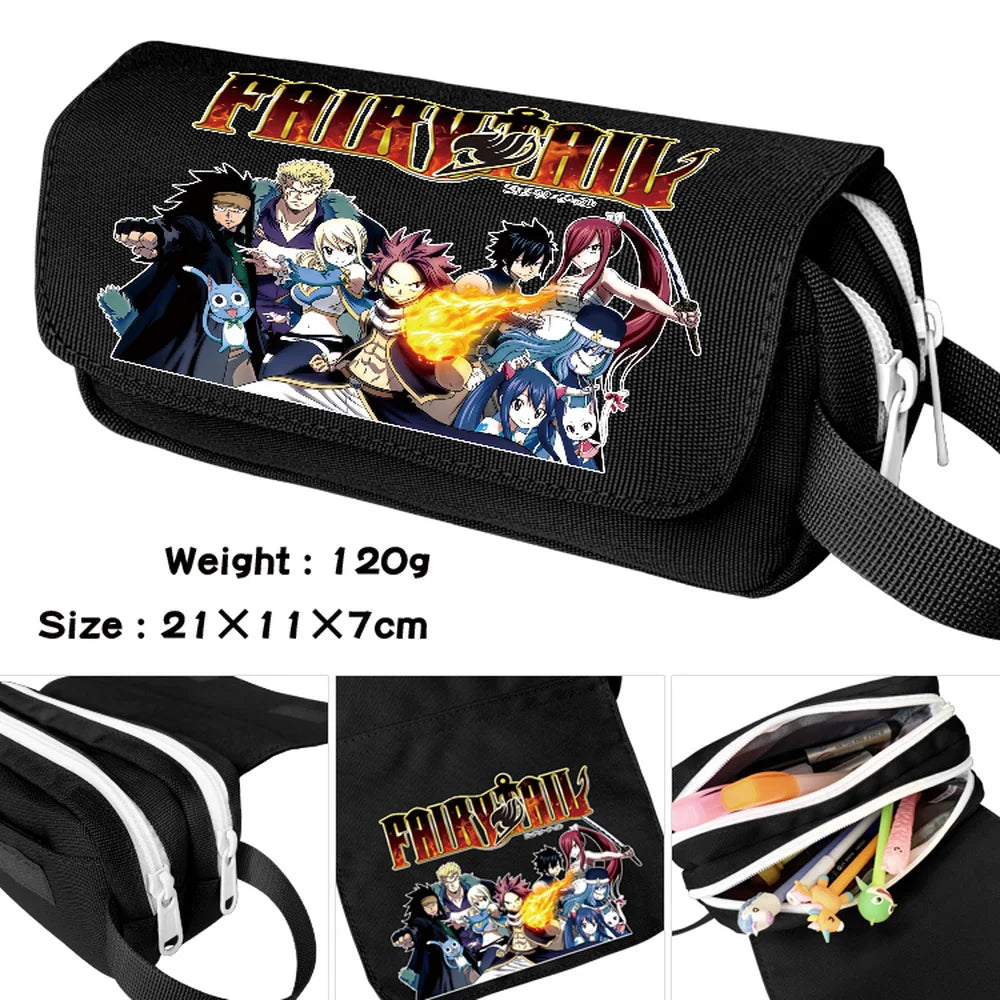 Anime Fairy Tail Cartoon Waterproof Pencil Case Zipper Cosmetic Bag