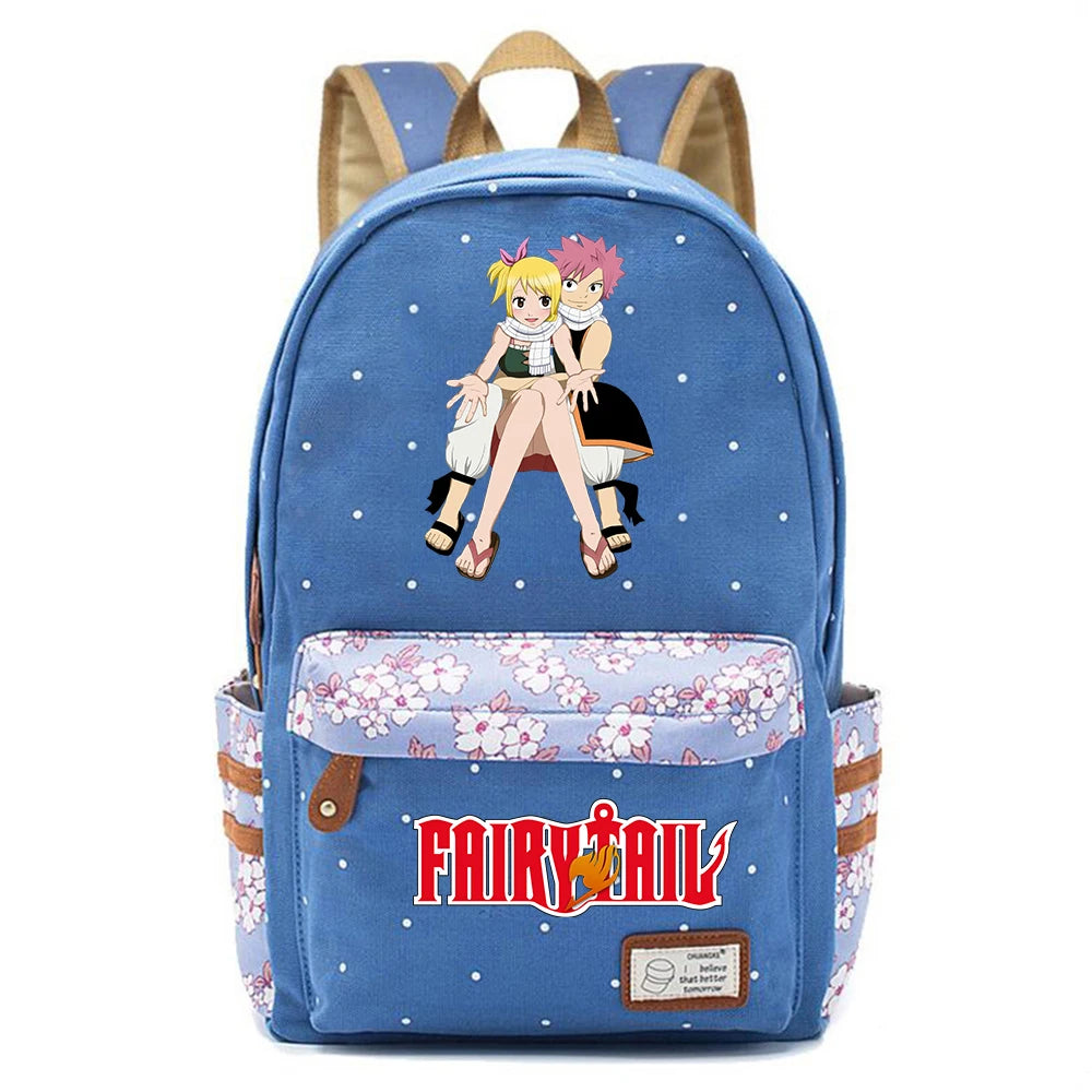 Anime Fairy Tail Zip Print Backpack Student Schoolbag Teenger Packsack