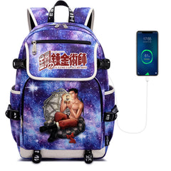 Anime Fullmetal Alchemist Canvas Casual School Bag Zipper Backpack