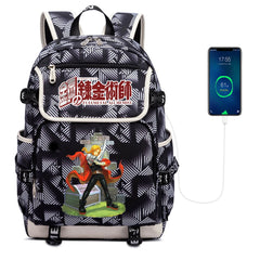 Anime Fullmetal Alchemist Canvas Casual School Bag Zipper Backpack