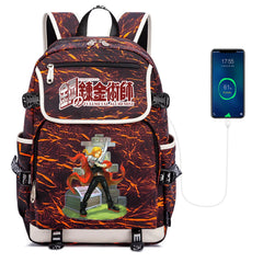 Anime Fullmetal Alchemist Canvas Casual School Bag Zipper Backpack