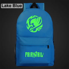 Anime Green Light Luminous Cartoon Fairy Tail Boy Girl School Bag