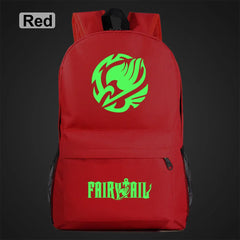 Anime Green Light Luminous Cartoon Fairy Tail Boy Girl School Bag