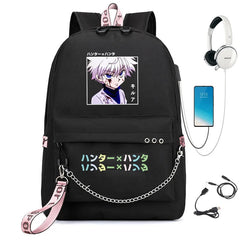 Anime Hunter x Hunter USB Backpack for School Girls Teenager Student