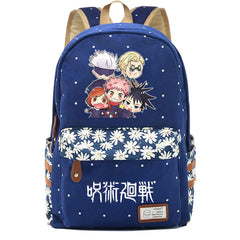 Jujutsu Kaisen Zip Backpack Canvas Schoolbag Travel Laptop Bag