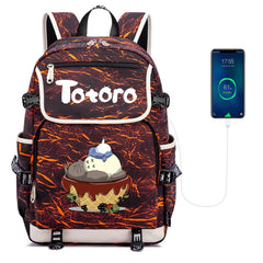 Anime Totoro Casual Backpack Canvas Packsack Zipper School Bag