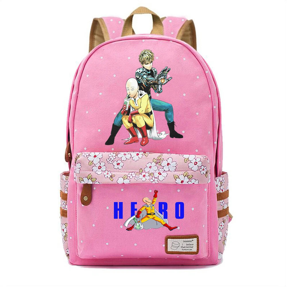 One Punch-Man Canvas Backpack Schoolbag Travel Laptop Bag