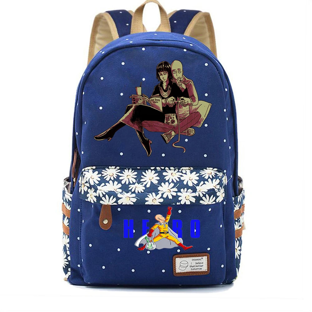 One Punch-Man Canvas Backpack Schoolbag Travel Laptop Bag