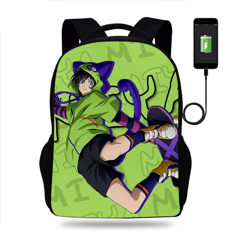 Anime SK8 The Infinity Backpack School Bag USB Charging Daily Travel Backpack