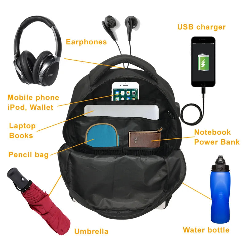 Anime SK8 The Infinity Backpack School Bag USB Charging Daily Travel Backpack