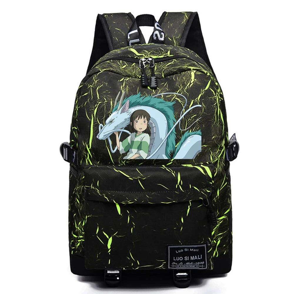 Anime Spirited Away Backpack Casual Teenger Packsack Unisex Student