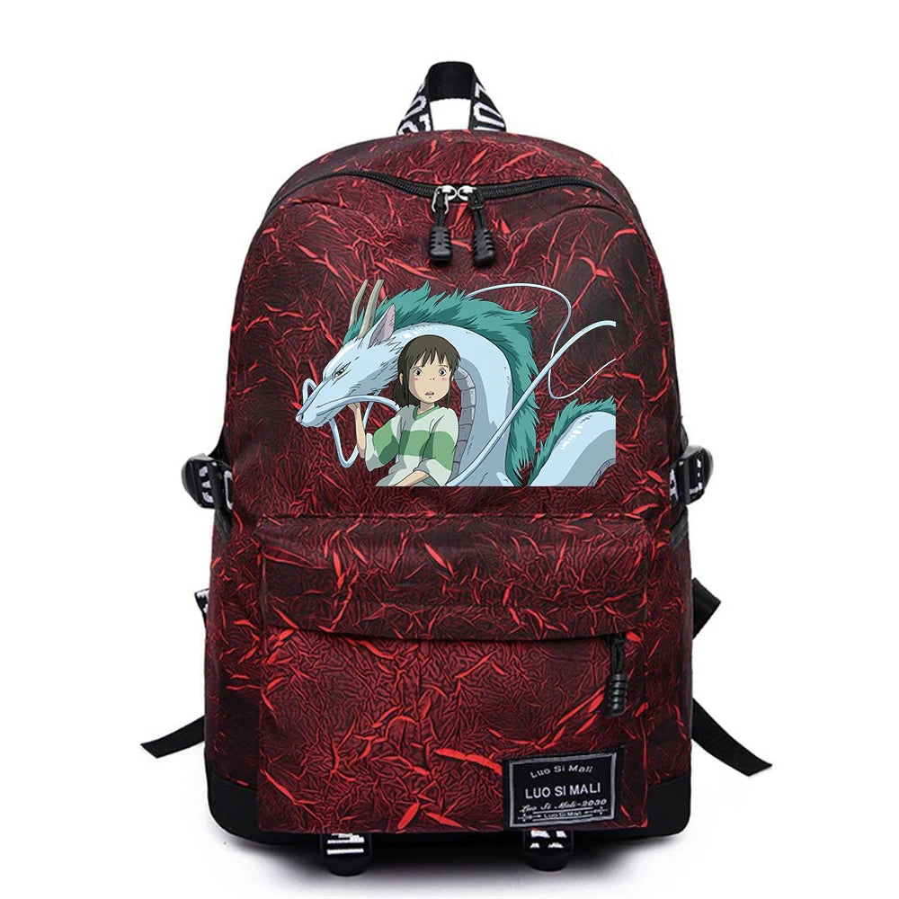 Anime Spirited Away Backpack Casual Teenger Packsack Unisex Student