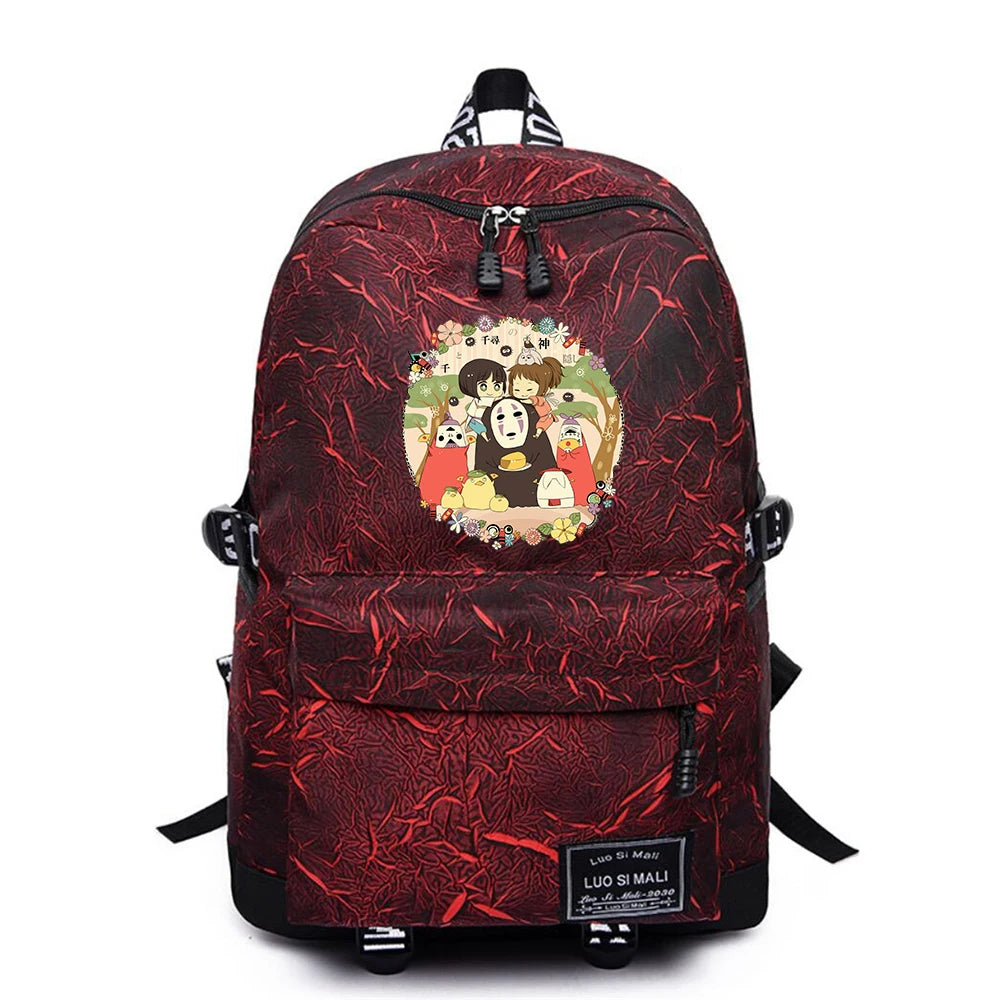 Anime Spirited Away Mochila Backpack Schoolbag Casual High Teenger Packsack