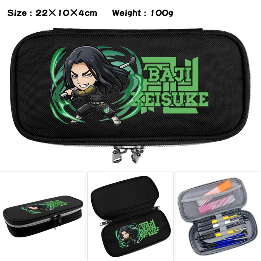 Anime Tokyo Revengers Nylon Penbag Cartoon Print Cosmetic Cases